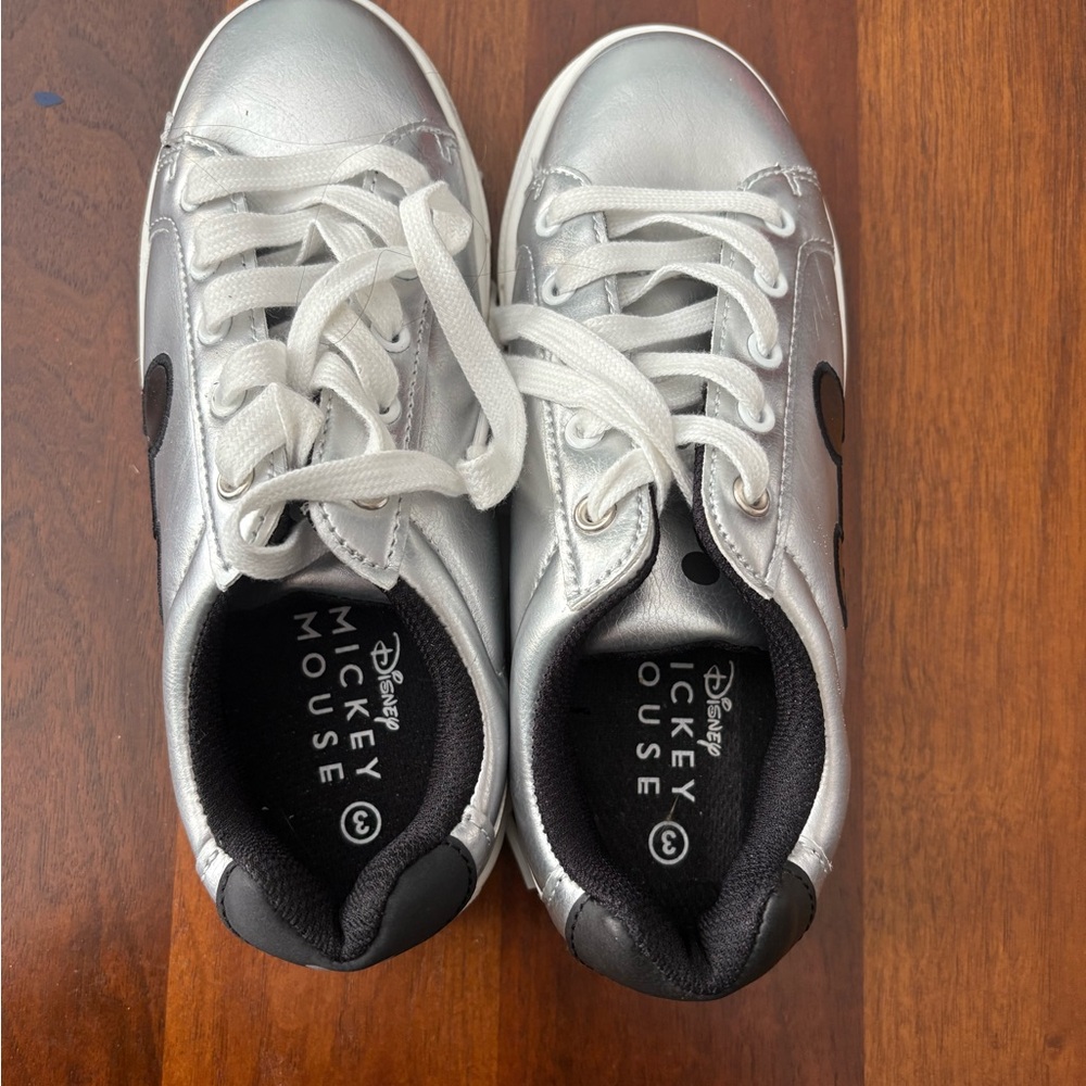 Disney Mickey Mouse Kids Silver and Black Sneakers